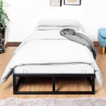 (Single, Black) Heavy-Duty Platform Bed Frame - Strong Weight Capacity, Easy to Assemble